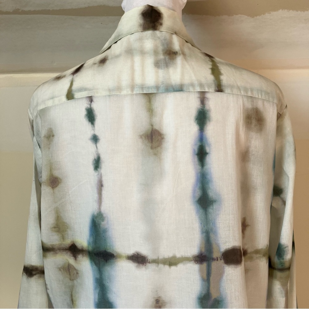 Massimo Dutti Tie Dye Cotton Button up Blouse size 2 - Picture 6 of 8